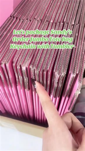 Packaging Sandy's Order: Jumbo Tote Bag Keychain with Tumbler