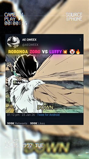 Roronoa zoro vs luffy💥🤡🔥