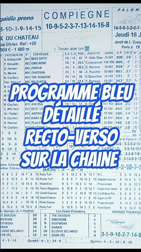 Programme quinte bleu Quinté Quarté Tiercé du jour 16 Juillet 2026 Compiegne #quinté #pmu