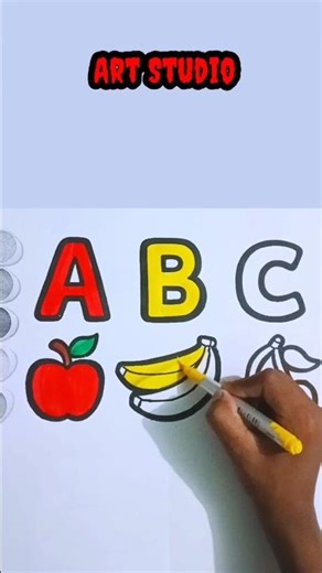 ABC And pictures Original colour drawing... #coloring #coloringforkids #coloringpages