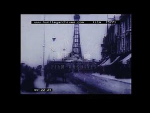 Trams in Blackpool, 1890's. Archive film 15771