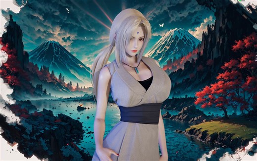 【火影忍者】纲手 人物卡MOD免费分享 HS2 AI少女！