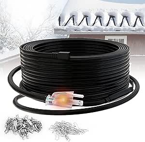 HEATIT HIRD 240 feet Roof & Gutter Snow De-Icing Kit, 5W/ft Heat Tape for Roof and Gutters Ice Dam Prevention with 6 ft Power Cord
