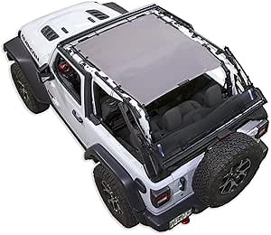SPIDERWEBSHADE Original JL 2-Door Full Sunshade Top (2018-2026) Compatible with Jeep Wrangler JL Rubicon Sahara Sport All Trims - Airbag Safe - USA Made - 10 Year Warranty (Grey)