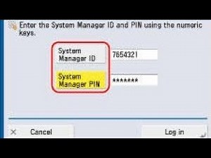canon copier all models system manager id and pin disable