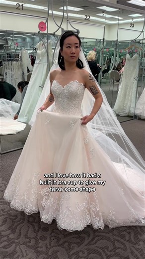 didn’t realize it’s controversial to bring your partner #weddingdress shopping 👰🏻‍♀️ who else got theirs at #davidsbridal ? #petite #affordableweddingdress