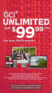 Get unlimited connectivity at home and on the go with GCI+ — just $99.99 for your first six months. Plus, GCI mobile customers enjoy nationwide coverage on T-Mobile in the lower 48 and the fastest 5G in Alaska. | GCI | Facebook