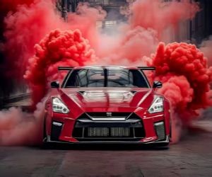 Red Smoke Sports Car Live Wallpaper