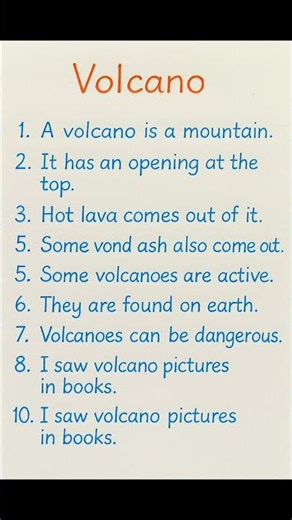 10 Lines on Volcano | Easy Kids Essay