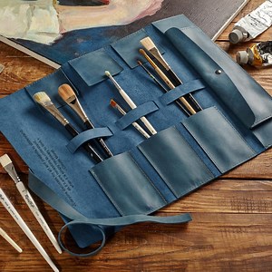 Engraved Gift for Artist, Paint Brushes Pouch, Drawing Toll Kit Bag, Leather Artist Roll, Womens Birthday Gift, Paint Brush Holder - Etsy UK