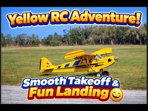 Yellow RC Adventure! ✈ Smooth Takeoff & Fun Landi