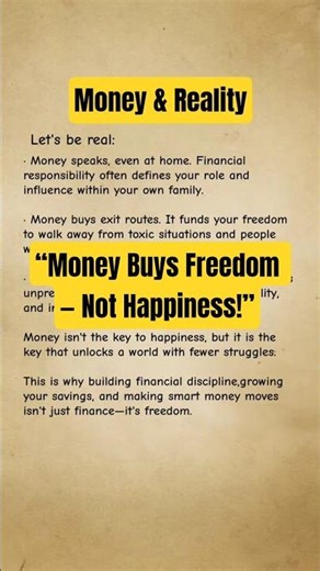 “The Harsh Truth About Money No One Wants to Admit 💸” #facts #motivation #reality