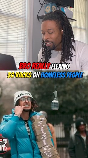 BRO PULLED UP TO FLEX 🤦🏾‍♂️ #reactionvideo #rap #homeless #liveperformance #smh #money | 88s Reactions