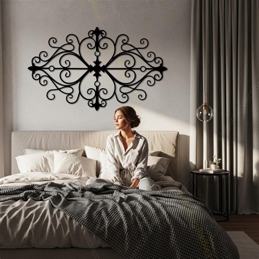 Ornate Metal Wall Art, Elegant Wrought Iron Style Wall Decor, Decorative Metal Wall Hanging, Classic & Modern Home Accent, Luxury Gift - Etsy