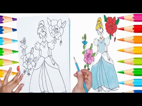 How to draw cute Cinderella👸🐭👗👠🏰👸|Disney Princess Drawing Cute Cinderella|cute princess drawing