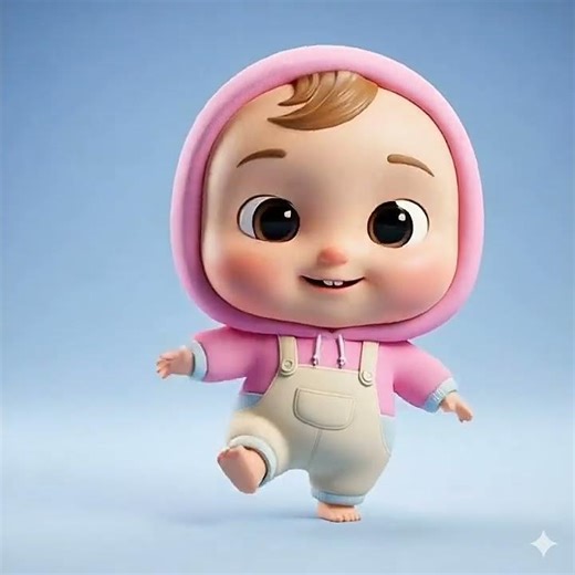 Cute Baby Cartoon Playing and Falling Funny | 3D Kids Animation Short