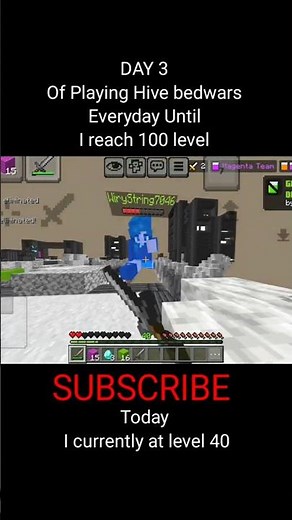 Day 3 of playing Minecraft hive bedwars until I reach max level 🔥