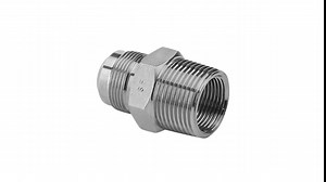 HIGHCRAFT GUHG01N34 Gas Connector Adpater Fitting with 1 in. O.D. Flare Thread x 1 in. MIP (TAPPED 3/4'' in.), Uncoated Stainless Steel, for HighBTU Gas Connectors
