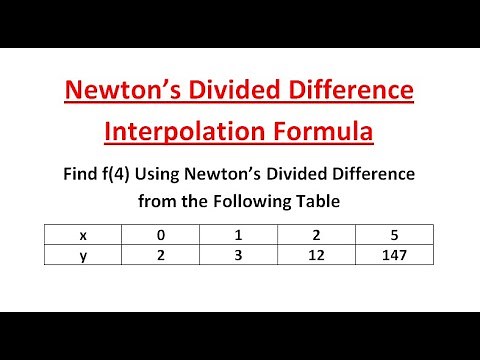 Newton's Divided Difference Interpolation formula l Numerical Methods l Divided Difference Formula