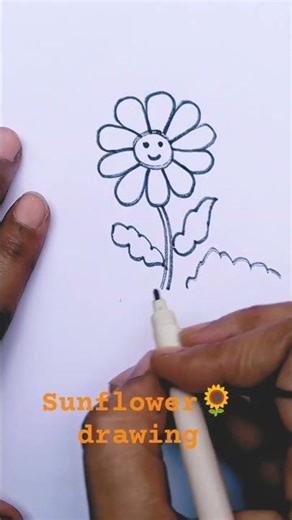 sunflower drawing# simple drawing of sunflower🌻#shorts#ytshort# Atrs library# sketch of sunflower