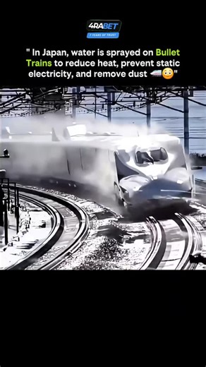 Innovation.09 on Instagram: "How Japan Keeps Bullet Trains Clean and Cool 👌🏻 This video reveals a clever technique used on Japan’s bullet trains: water is sprayed along the tracks and train surfaces to reduce heat, prevent static electricity buildup, and remove dust. At speeds exceeding 300 km/h, friction and air resistance generate immense heat, while dust and debris can affect sensors and aerodynamics. Spraying water helps maintain optimal performance, ensuring smoother rides and longer-last