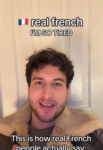 Real French 🇫🇷 How real French ppl actually say “I’m SO tired” #french #slang #learnfrench #francetiktok