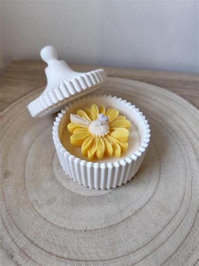 Scented Candle Jar With Flower - Etsy