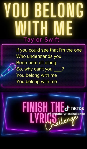 Guess the Missing Lyrics of Taylor Swift's 'You Belong with Me'