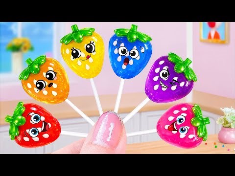 Yummy Rainbow Strawberry Jelly 🍓Learn How To Make Mini Rainbow Fruit Jelly 🤩 Yummy Little Cakes