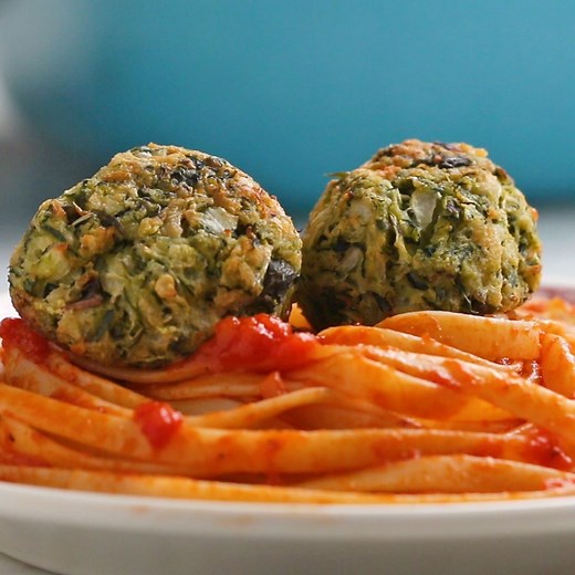These Zucchini “Meatballs" will be the star at the dinner table! 🤤 Shop the recipe! https://tasty.co/buy/zucchini-meatballs | Tasty Vegetarian