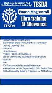493K views · 6.8K reactions | Paano Mag-enroll Sa TESDA Na May Libreng Training At Allowance #TESDAFreeTraining #TESDAScholarship #TESDAAbotLahat (This content is for informational and educational purposes only. All info from tesda, edited by me) | PromagTv | Facebook