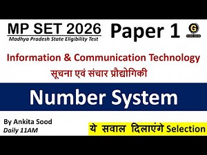 Number System MCQs | Information & Communication Technology | MP SET 2026 Paper 1 Preparation