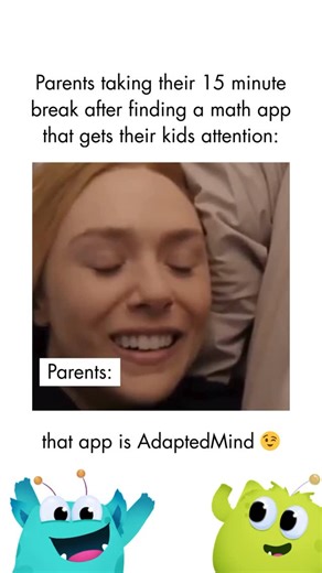AdaptedMind on Instagram: "Parents when they finally get 15 quiet minutes 😌 AdaptedMind turns screen time into stress-free math practice so kids can learn independently while you reset. It’s a fun, engaging K–8 math learning app that builds confidence, not frustration. Because sometimes that short break makes all the difference. 🎯 Try AdaptedMind free and make math time easier for everyone. #MathLearningApp #KidsMathApp #HomeschoolMath #AfterSchoolLearning #MomLife"