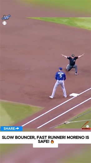 SLOW BOUNCER, FAST RUNNER! MORENO IS SAFE! 🔥 | Pitch Perfect Highlights | #shorts #DodgersVsDbacks