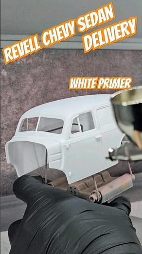 Building Revell Chevy Sedan Delivery Model Kit, white and grey primers #hobby #scalemodel #crafting
