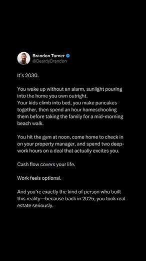 10K views · 171 reactions | This doesn’t have to be a dream. You can literally reverse engineer the life you want, if you know where you want to go and then do the work needed to get there. | Brandon Turner | Facebook