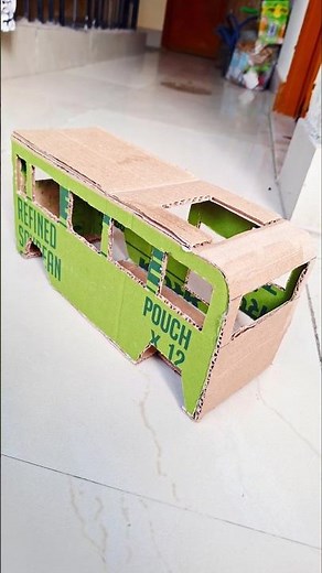 Mini luxury cardboard bus. Bus is ready for you. #bus #cardboardbus