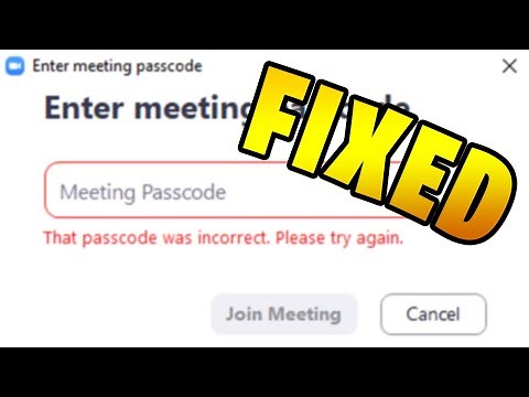 Zoom Help - Fixing Incorrect Password