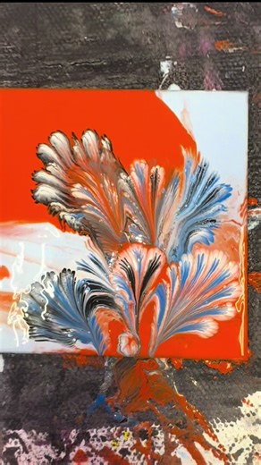 Trying to perfect our chain pulls! What do you think of this piece? After choosing some interesting colors, we just went for it and—not to our surprise—things worked out fine! Come try your own color combinations and push the boundaries of your comfort to see what beautiful creations comes out on the other side🍊🌊✨ Located in The Shoppes At Zion St.George, Utah 📍 #hawaiifluidartstgeorge #shoppesatzion #happynewyear2026 #createart #handcrafted