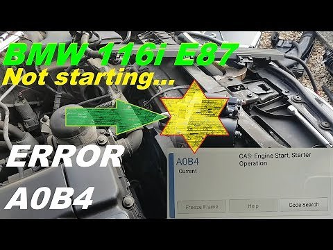 BMW 116i no crank no start. Error A0B4. Fault finding and repair.