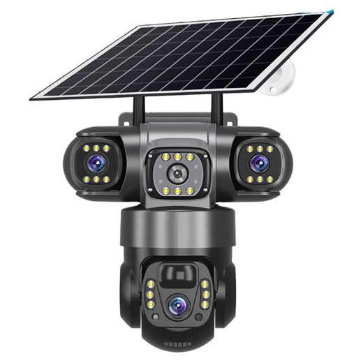 V380PRO AOV Wi-Fi Solar-powered Network CameraVTS28 Low-power Three-lens Night Vision Panoramic Camera with Three-screen Display
