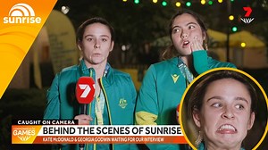 This behind-the-scenes footage of gymnastic stars Kate McDonald and Georgia Godwin nervously waiting to speak with Sunrise is both the funniest and adorable thing that you'll see today 🥰 | Sunrise