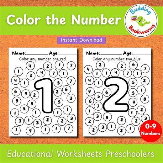 Color the Number Find the Number Kid Coloring Worksheet for Homeschool Activity Children Early Math Toddler and Preschool Learn Counting - Etsy Canada