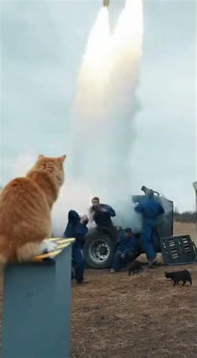 Cat-astrophe or Calculated Launch? Feline Finger on the Button! 🚀🐱 #CatLaunch