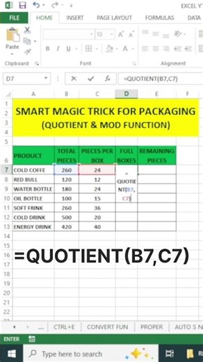 💥 Smart trick for packaging in #excel #exceltricks #trending #excelshorts #exceltips #viral #msword