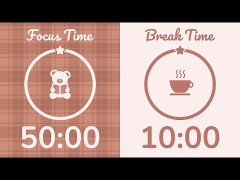 50/10 Pomodoro Timer with Brown Noise 🎧 Study with Me for Deep Focus & ADHD ✨