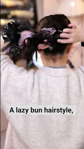A lazy bun hairstyle, effortlessly beautiful! ~"Bun Hairstyle Tutorial" Hair Accessories.