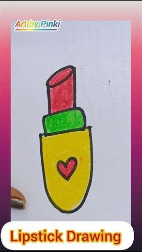 How draw easy lipstick Drawing with oil pastels colour ♥️💚💛#foryou #drawing #shorts#