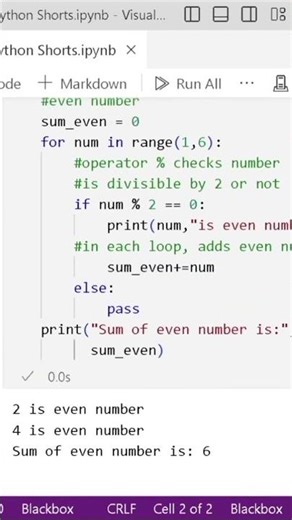 Sum of Even and Odd numbers in Python