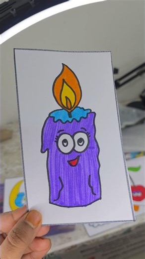 how to make cute candle 🕯 drawing for kids#handmade#shortfeed#trending#drawingforbeginners#viral